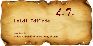 Leidl Tünde névjegykártya